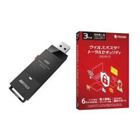 SSD-PUT1.0U3-BKC ケーブルレス ポータブルSSD 1TB + ウイルスバスター トータルセキュリティ スタンダード 3年版 同時購入用セット