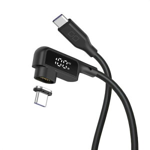 CIO(シーアイオー) CIO-SLLMG-SC-CC2-BK L字 CtoC 2m 液晶ディスプレイ付きマグネットシリコンケーブル ブラック