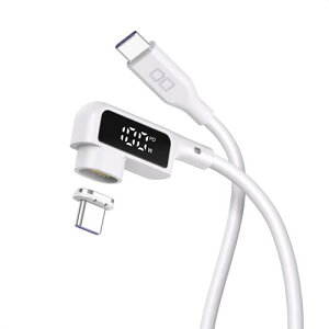 CIO(シーアイオー) CIO-SLLMG-SC-CC2-WH L字 CtoC 2m 液晶ディスプレイ付きマグネットシリコンケーブル ホワイト