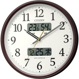 RHYTHM リズム 8FYA06-006 茶メタリック 電波掛け時計 温度 湿度 カレンダー 連続秒針 8FYA06006