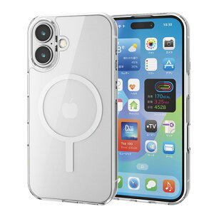 GR(ELECOM) PM-A24AMAG02WH zCg iPhone16pP[X JYی݌v ͋zCX[dΉ