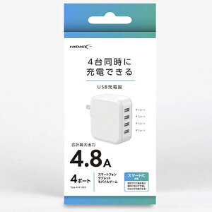 C HD-AC4U24WH zCg HIDISC 4䓯ɏ[dłUSB[d USB-A x4 |[g HDAC4U24WH