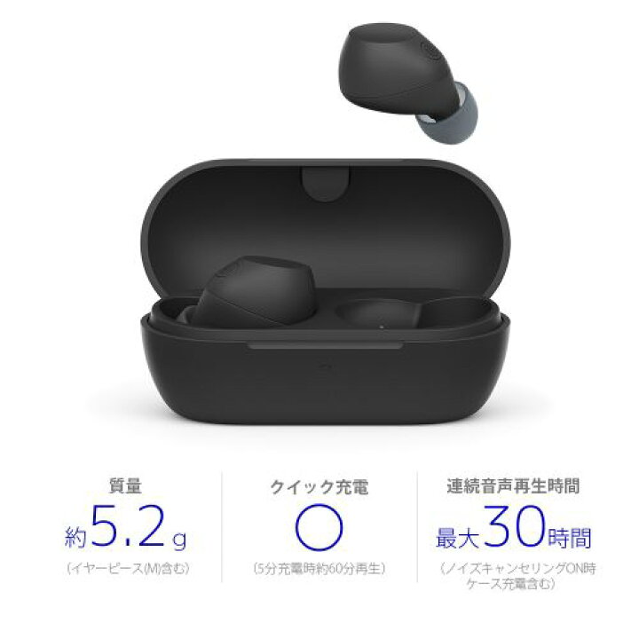 楽天市場】【長期保証付】ソニー(SONY) WF-C710N-B(ブラック) 完全 