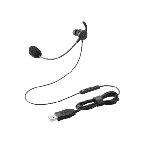 エレコム(ELECOM) HS-EP21MUBK ブラック ヘッドセット 片耳 有線 USB 接続 カナル型 マイク付き 高音質 音量調整 ミュート機能