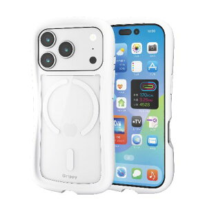 GR(ELECOM) PM-A25CGRPFMWH zCg iPhone17 Pro P[X nCubh Ռz MAGKEEP ͋zCX[dΉ Grippy