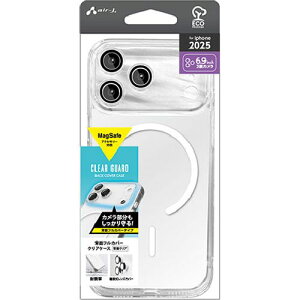 �G�A�[�W�F�C(air-j) AC-P25PX-CL-WH iPhone 17 Pro Max�p MagSafe�A�N�Z�T���[�Ή� �w�ʃt���J�o�[ �N���A�P�[�X