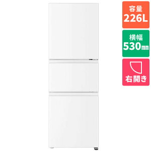 �y�W���ݒu�������z�y�����ۏؕt�z�A�N�A(AQUA) AQR-23A-W �I�t�z���C�g SIMPLE�{ 3�h�A�①�� �E�J�� 226L ��530mm