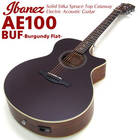 Ibanez アイバニーズ AE100 BUF エレアコ アコースティックギター エレクトリック 【アコギ初心者】【Burgundy Flat / バーガンディフラット】