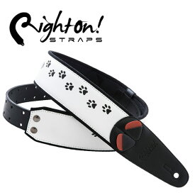 【在庫あります！】RightOn Straps ライトオン ストラップ CAT WHITE キャット ホワイト【ギター】【ベース】 【猫 ネコ】