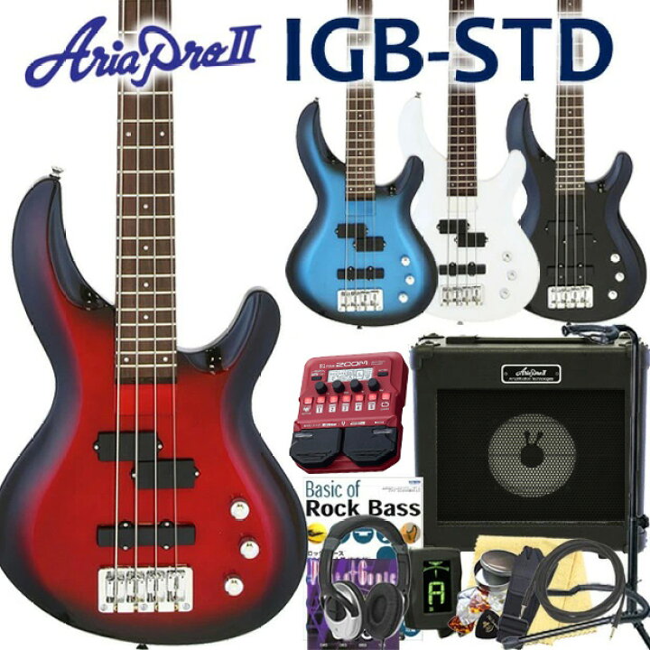 楽天市場】ベース 初心者 入門 Aria Pro II アリア プロ IGB-STD ZOOM 