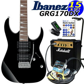 Gio Ibanez アイバニーズ GRG170DX BKN エレキギター 初心者セット15点 マーシャルアンプ付き【エレキギター初心者】