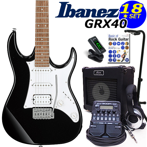 Gio Ibanez GRX40 BKN アイバニーズ エレキギター初心者 入門セット18点【エレキギター初心者】のサムネイル