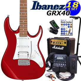 Gio Ibanez アイバニーズ GRX40 CA エレキギター マーシャルアンプ付 初心者セット18点 ZOOM G1XFour付き【エレキギター初心者】