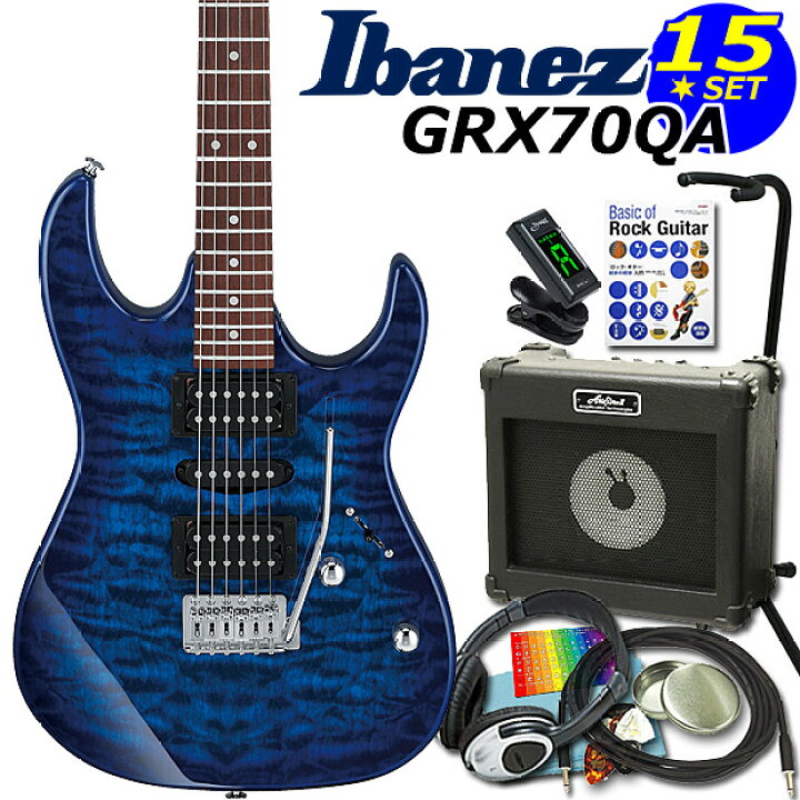 楽天市場】Gio Ibanez アイバニーズ GRX70QA TBB エレキギター初心者  