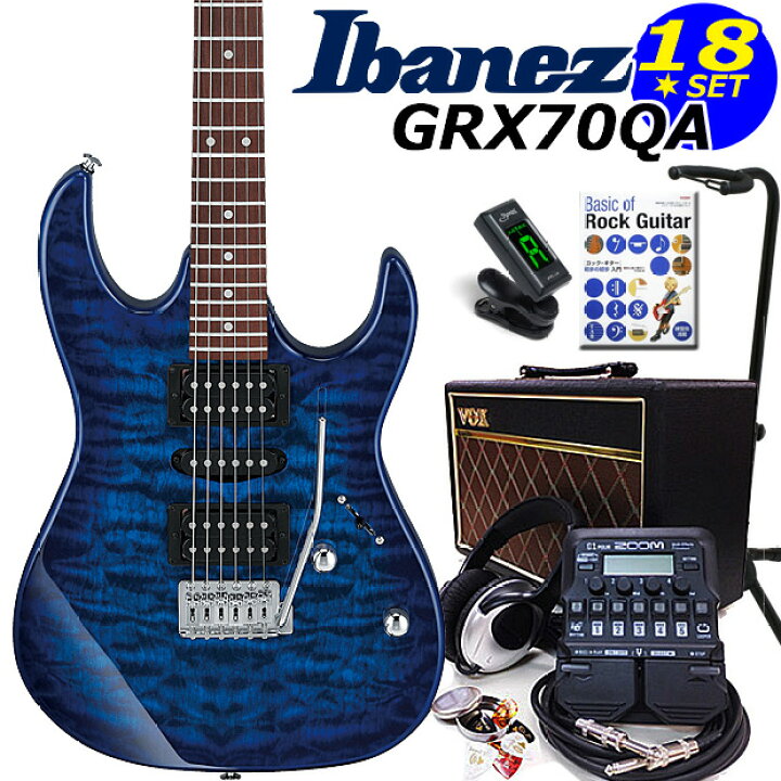 楽天市場】Gio Ibanez アイバニーズ GRX70QA TBB エレキギター初心者 