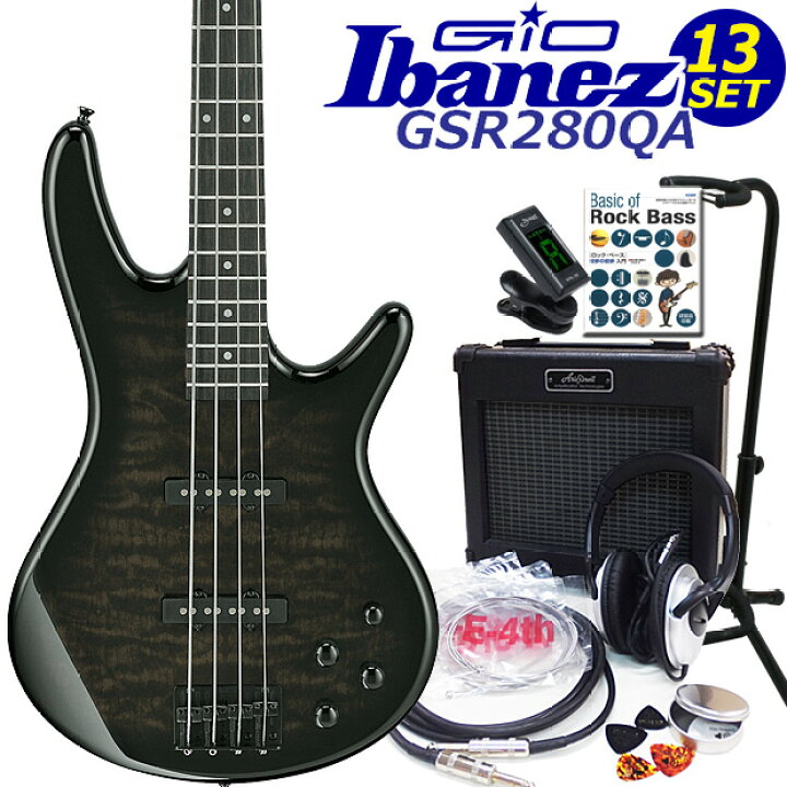 楽天市場】Gio Ibanez GSR280QA-TKS アイバニーズ 4弦エレキベース 