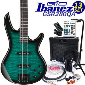 Gio Ibanez GSR280QA-TMS アイバニーズ 4弦エレキベース 入門13点セット【初心者セット】