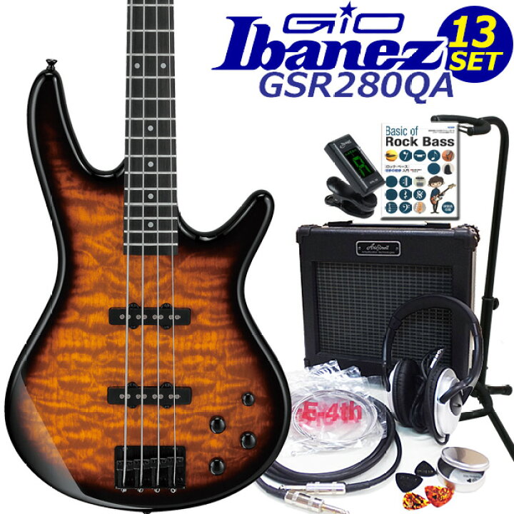 楽天市場】Gio Ibanez GSR280QA-TYS アイバニーズ 4弦エレキベース 