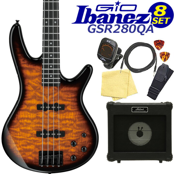 楽天市場】Gio Ibanez GSR280QA-TYS アイバニーズ 4弦エレキベース 