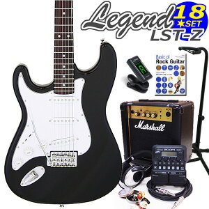 Legend レジェンド LST-Z LH/BK 左利きエレキギター マーシャルアンプ付 初心者セット18点 ZOOM G1Four付き【エレキギター初心者】