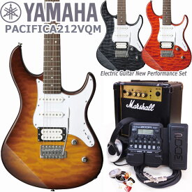 YAMAHA ヤマハ エレキギター PACIFICA212VQM Marshallアンプ ZOOM G1XFour付き 初心者 入門 18点セット【エレキ ギター入門】