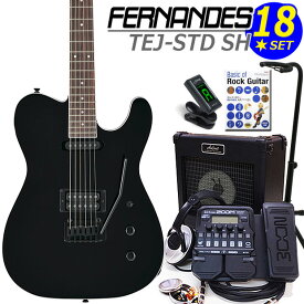 FERNANDES TEJ-STD SH BLK フェルナンデス エレキギター 初心者 セット 18点セット ZOOM G1XFour付き 【エレキギター入門】【エレクトリックギター】