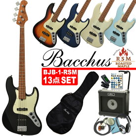 Bacchus BJB-1-RSM/M バッカス エレキベース Aria AB10付き 初心者セット 入門13点セット【ベース初心者】【B13】