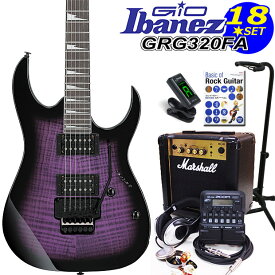 Gio Ibanez アイバニーズ GRG320FA TVT エレキギター 初心者セット 18点 マーシャルアンプ ZOOM G1Four付き【エレキギター初心者】