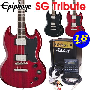 Epiphone �G�s�t�H�� SG Tribute SG �g���r���[�g �G���L�M�^�[ �}�[�V���� �A���v ZOOM G1Four�t ���S�� ���� 18�_ �Z�b�g �yMarshall MG10�z�y�G���L �M�^�[���S�ҁz�y�G���N�g���b�N�M�^�[�z