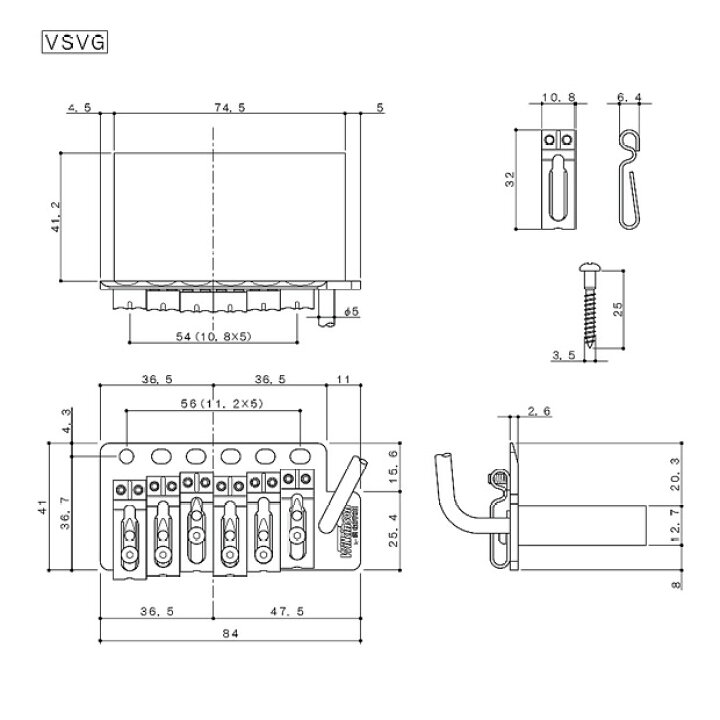 Wilkinson by GOTOH VSVG (Nickel) ニッケル ウイルキンソン トレモロシステム  EbiSoundオンラインショップ