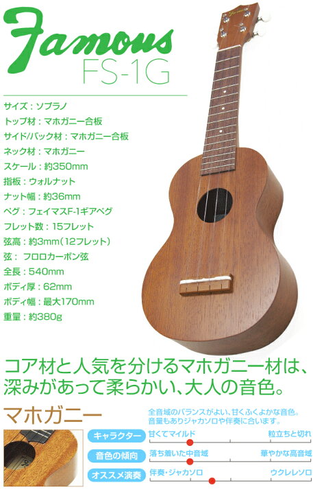 楽天市場】Famous フェイマス FS-1G ギグバッグ チューナー セット 
