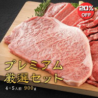 【化粧箱入り】プレミアム厳選セット(4〜5人前) 900g 黒毛和牛 サーロイン ステーキ 牛タン 和牛 カルビ …