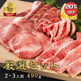 厳選セット(2~3人前) 490g 高級 焼肉セット ギフト お中元 焼肉 焼き肉 詰め合わせ セット 焼肉食べ比べセット 和牛 肉盛り合わせ 取り寄せ 贈答 冷凍焼肉 牛タン カルビ ハラミ はらみ 美味しい 牛肉 焼き肉ギフト 焼肉ギフト