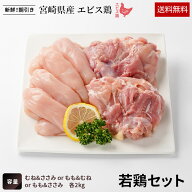 【送料無料】宮崎県産エビス鶏セット［2kg］■生鮮品■ 【宮崎県産】【鶏肉】【お試しセット】