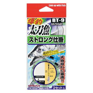 【メール便可】カツイチ 爆釣太刀魚 ストロング仕掛 BT-9 M 2セット入 NSブラック 仕掛け