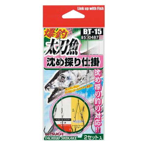 【メール便可】カツイチ 爆釣太刀魚 沈め探り仕掛 BT-15 M 2セット入 NSブラック 仕掛け