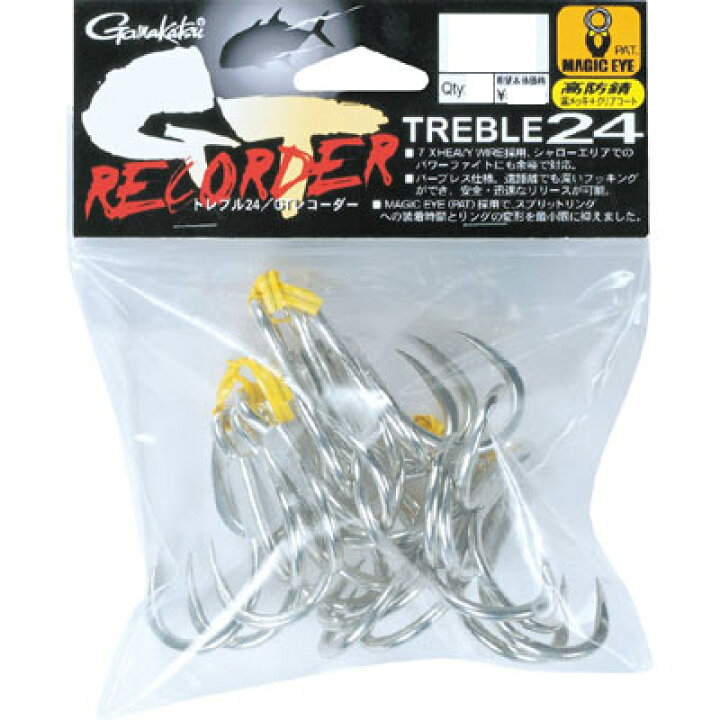 楽天市場】がまかつ トレブル24 GT レコーダー シルバー 6/0号 10本入 