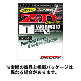 【メール便可】カツイチ ワーム317 ゼロダンヘビー (Worm317 ZERO-DAN Heavy) #1/0-9g 2個入 NS Black 仕掛け