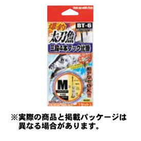 【メール便可】カツイチ 爆釣太刀魚 3段4本フック仕掛 BT-6 M 1セット入 NSブラック/黒 仕掛け