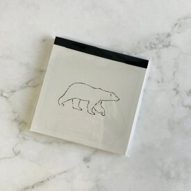 Animal Series 「メモパッド・スクエア」 シロクマ　スクエア　文具 　メモ帳　 四角形 　動物　 アニマル 　GF-559
