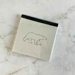 Animal Series 「メモパッド・スクエア」 シロクマ スクエア 文具  メモ帳  四角形  動物  アニマル  GF-559