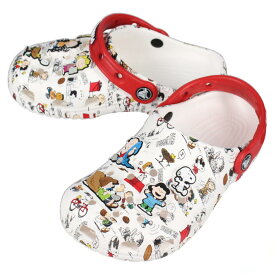 子供 クロックス crocs サンダル ピーナッツ クラシック クロッグ キッズ PEANUTS CLASSIC CLOG KIDS ホワイト/マルチ 208630-94S 18～23cm【GHOK】