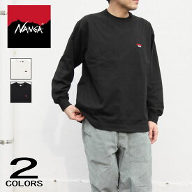 ナンガ NANGA エコハイブリッド ボックスロゴ エンブロイダリー ロングスリーブティー ECO HYBRID BOX LOGO EMBROIDERY L/S TEE ホワイト ブラック NW2411-1G803-A WHT BLK【GIOG】