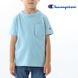子供服 チャンピオン Champion キッズ ショートスリーブポケットTシャツ サックス CK-T303 320［WA］【GHOH】