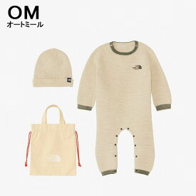 子供 ノースフェイス THE NORTH FACE ベビー ロングスリーブ クレイドル コットン ロンパース セット B L/S Cradle Cotton Rompers Set NTB62210 OM（オートミール）UN（アーバンネイビー）［WA］【GHFG】