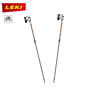 レキ ジュニア スキーポール DRIFTER VARIO S 伸縮式ストック アルペンスキー アルミポール 65364102 ラック / ダークアンスラサイト / ネオンオレンジ LEKI 2025-26