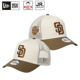 ニューエラ キッズ Youth 9FORTY A-Frame トラッカー MLB Side Patch サンディエゴ・パドレス ストーン/モス 帽子 キャップ 日よけ 14747003 NEW ERA 2026春夏