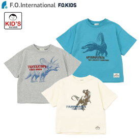 エフオーインターナショナル ハーフトーンDINOTシャツ 幼児 未就学 キッズ 子供 半袖Tシャツ トップス 子供服 カジュアル R207136 2026春夏