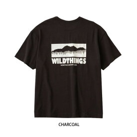 ワイルドシングス バックロゴ メンズ 半袖 Tシャツ プリントTシャツ カジュアル アウトドア WT24052SK WILDTHINGS 2024春夏