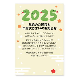 [ハガキ製作所] 年賀状じまいハガキ 20枚 40枚 (新年お知らせ) 私製ハガキ 年賀状 終わり 挨拶 文例 最後 文章 年賀状じまい 挨拶文 やめる 例文 はがき 葉書 終活年賀状 2024 2025 2026 シール ヘビ年 ヘビ 巳 干支 例文 ハガキ スタンプ はがき